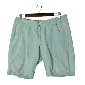 Columbia Light Green Plaid PFG Fishing Shorts 10